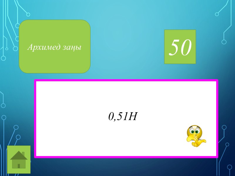 50 0,51Н Архимед заңы